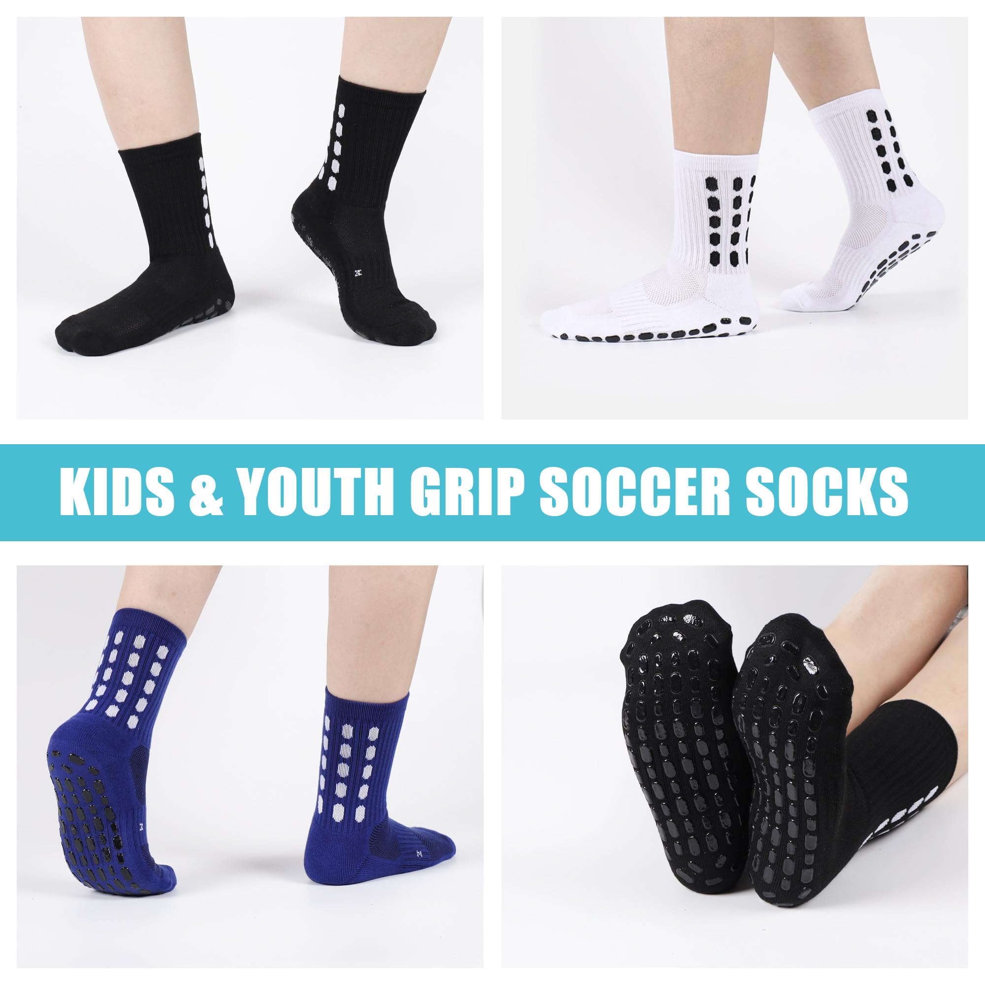 4/8Pairs Kids Grip Soccer Sock - đánh giá và giá Athletic Sock Cushion