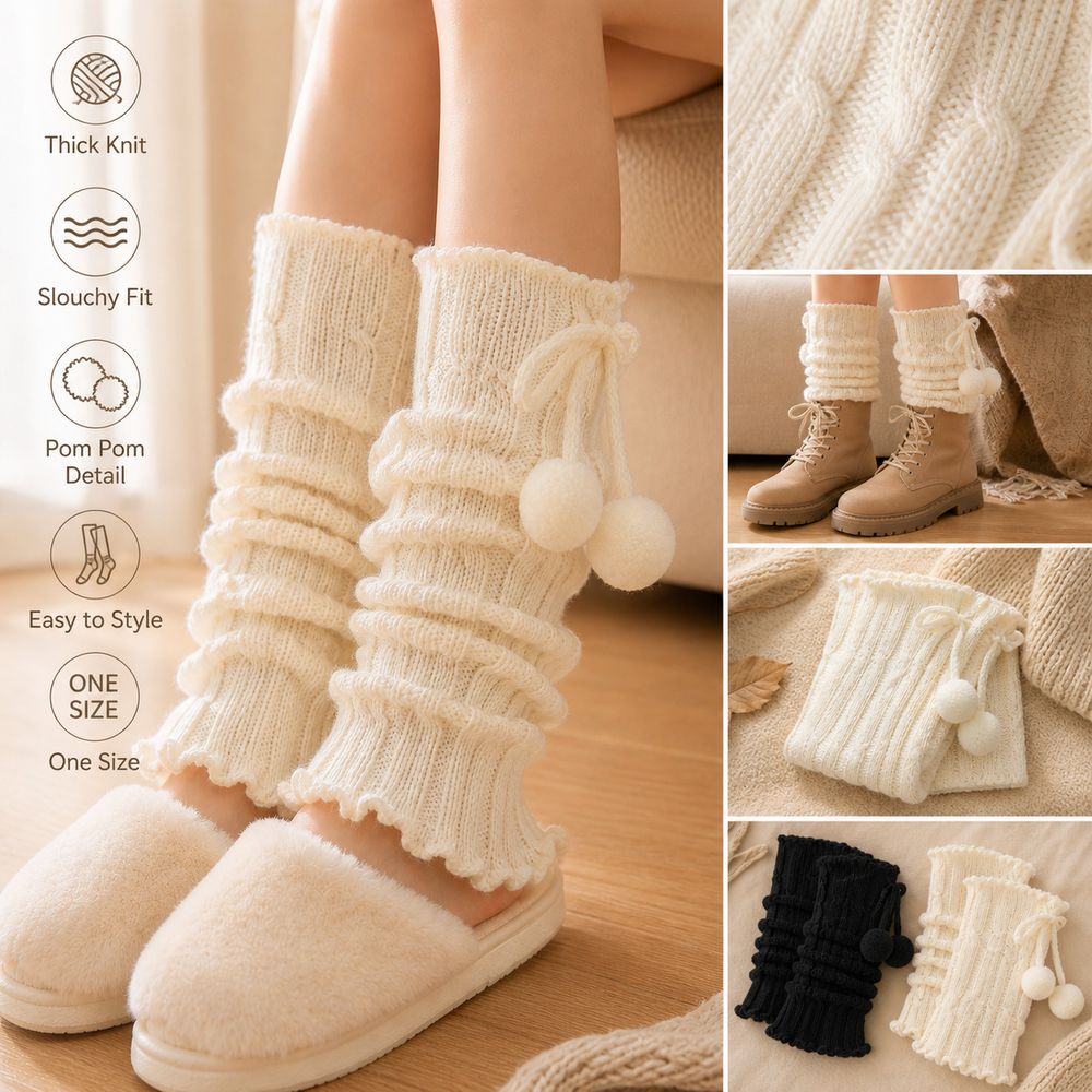 Knitted Knit Leg Warmers Ruffl - đánh giá và giá Boot Sock Slouchy
